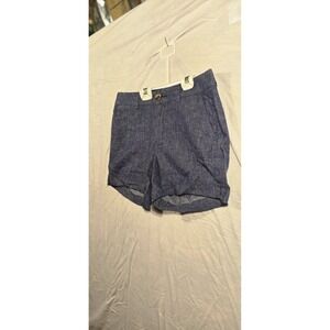 Old Navy Everyday Short Sz 2 Blue Chambray Mid-Rise Linen Blend Shorts